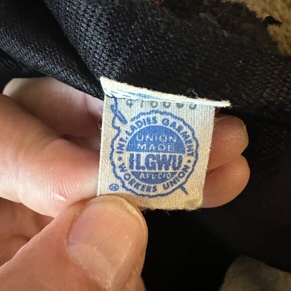 Four Corners Vintage 80s Pleated Knit Overalls Black Dress Gold Accent Buttons - Picture 11 of 11